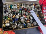 a box full of beer cans with a price tag on it