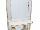 an image of a white table with a mirror on it
