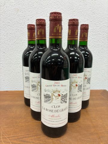 8 bouteilles Clos La Rose de Grave, Médoc 2003