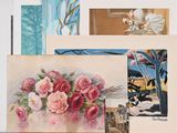 a painting of a bunch of flowers on a table