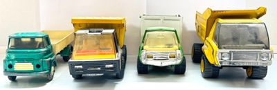 TONKA, TRI-ANG, GOZAN, BRONCO, JOUSTRA, GOLIATH - Lot de 4 camions com - Photo 1