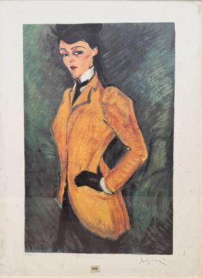 une image représentant un tableau d'une femme vêtue d'un manteau jaune