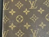 louis vuitton monograme wallet with gold and brown leather