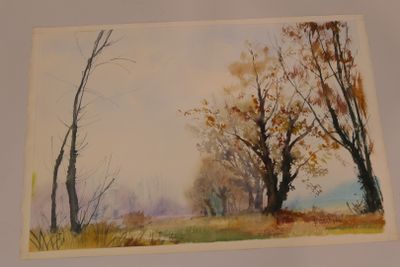 LERAJER XXe siècle "Paysage" Aquarelle sur papier signée à d…