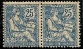deux timbres représentant une femme et un homme