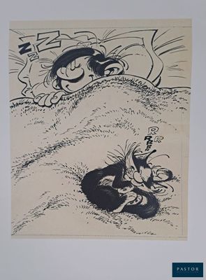 cartoon drawing of a man laying in bed with a cat