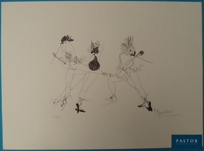 dessin représentant trois personnes alignées sur une feuille blanche