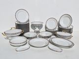 a lot of plates that are sitting on a table