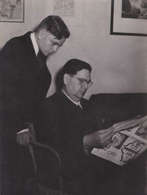 Georgette Chadourne. Darius Milhaud et son fils circa 1950.