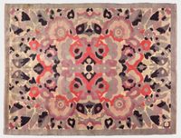 Tapis Art Déco René Crevel 1925 en Laine Polychrome