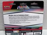 the back of a box of pokemon evolutions with a red and black logo on it