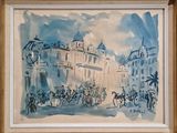 a picture of a painting of a street scene
