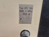 a close up of a sewing machine with a label on it