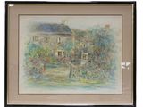 une image représentant une peinture d'une maison sur fond blanc
