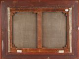 an old wooden window with two panes of glass in it