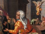an image of a painting of a man and a woman sitting in a room