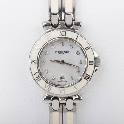 PEQUIGNET Montre de dame, boitier 28 mm et bracelet acier et…