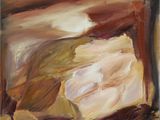 une peinture à l'huile représentant un morceau de pain posé sur une table