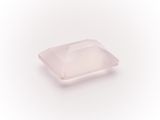 a close up of a pink quartz stone on a white background