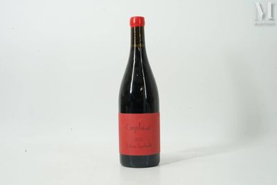 la bouteille de vin rouge est posée sur une surface blanche
