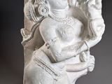 an image of a statue of a man with a bird on his shoulder