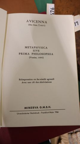 AVICENNA: Metaphysica sive prima philosophia ( Venise, 1495 ). Ré...