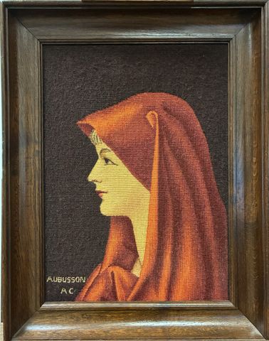 Tapisserie d’Aubusson « Fabiola ». Par Albert COUTURIER. Encadrée