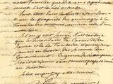 lettre manuscrite écrite à l'encre noire sur une feuille de papier