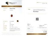 two pages of a certificate with a picture of a diamond