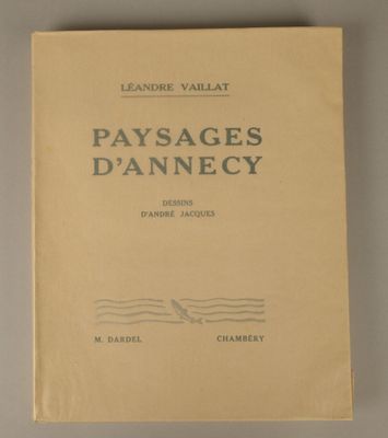 the cover of the book paysages d ' annecy is shown on a table