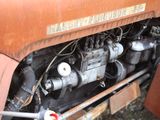 a close up view of the engine of an old truck