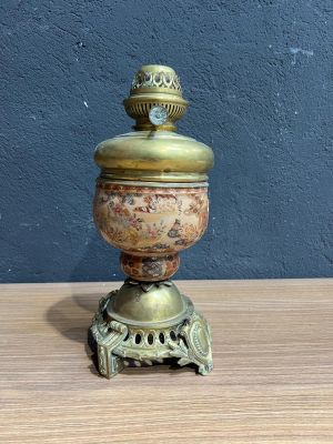 Lampe laiton et faïence hauteur 38cm