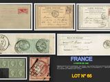 une image représentant une collection de vieux timbres français sur fond noir