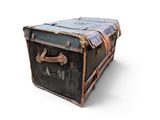 an old suitcase that is sitting on the ground