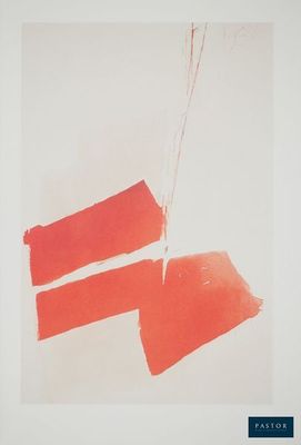 une image représentant un morceau de papier rouge posé sur une surface blanche