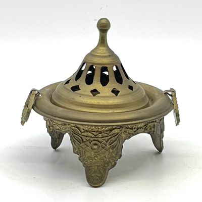ASIE. Brûle parfum tripode en laiton et bronze.