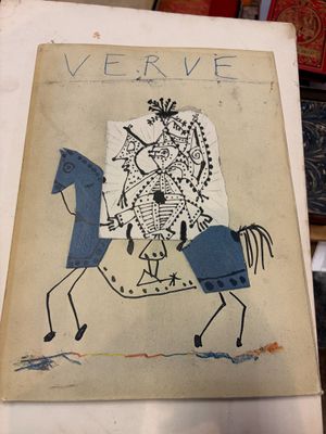 un dessin représentant un homme à cheval posé sur une table
