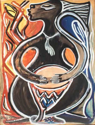 Oscar KERSMAEKER (XXe) Femme mangbetu, 1956