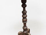 an old wooden table with a wooden top on a white background
