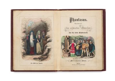an old book with illustrations of people and animals in it