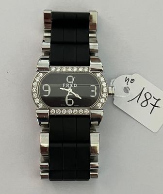 Montre en acier, signée - FRED Paris - MOVE 1 - Cadran serti…