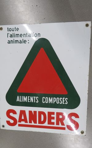 Plaque émaillée « SANDERS : Toute l'alimentation animale - Alimen