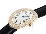 an image of a lady ' s wrist watch with a diamond bezel