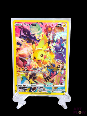 a picture of a pokemon card on display on a table