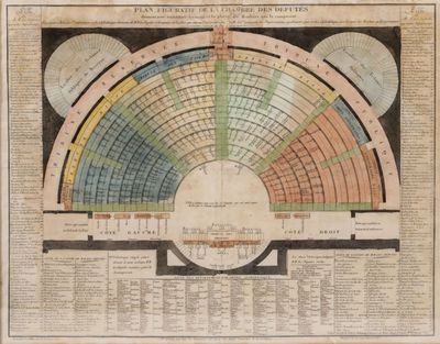 an old diagram of a circular structure with a lot of different colors