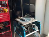 a picture of a workbench and a workbench in a garage