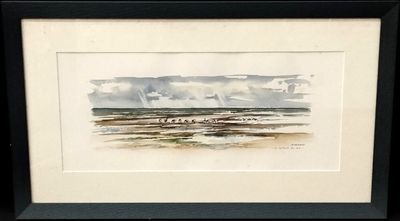 Chantal CRESTANT(1939) " Bernaches sur une plage de l'Ile de…
