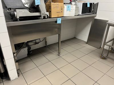 a kitchen with a lot of appliances on the counter