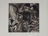 un dessin en noir et blanc représentant un taureau dans un champ
