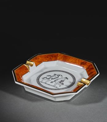 Cendrier Haviland Limoges – Collection Le Bestiaire, Alain Thomas, Motif Perroquet